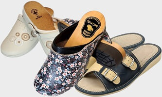 Slippers dame læder